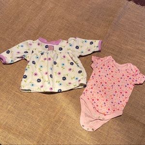 0-3 month matching flower set